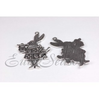 Подвеска мет.№614 25х38мм цв.Silver (цена за 1шт)